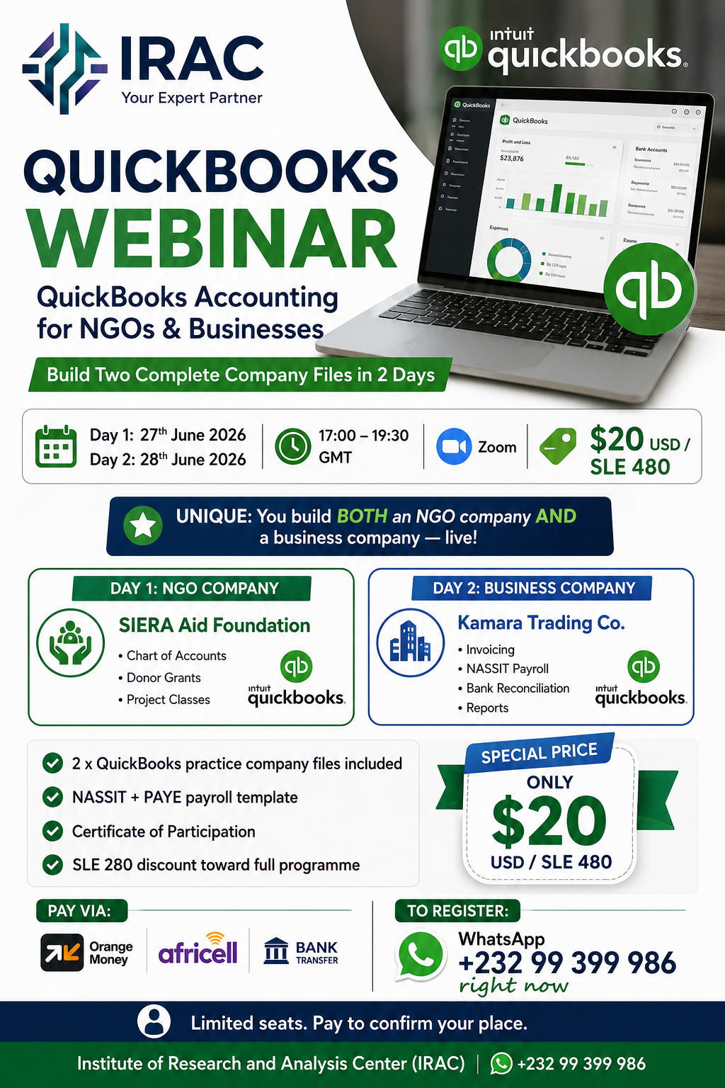 QuickBooks Webinar for NGOs and Businesses